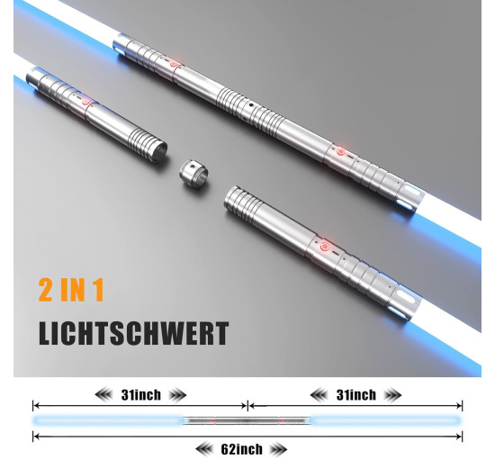 Світловий меч Kiseely з металевими рукоятками, що вібрують (my-21100)