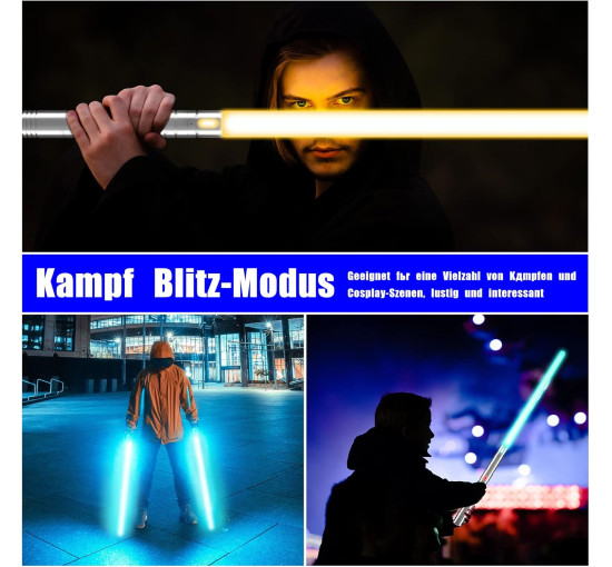 Світловий меч Kiseely з металевими рукоятками, що вібрують (my-21100)