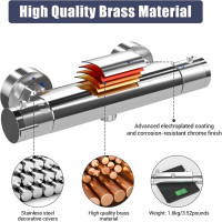 Термостатичний змішувач для душу Marketero з одним важелем, сріблястий (my-21012)