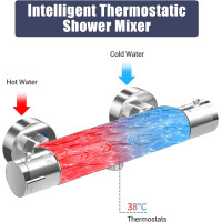 Термостатичний змішувач для душу Marketero з одним важелем, сріблястий (my-21012)