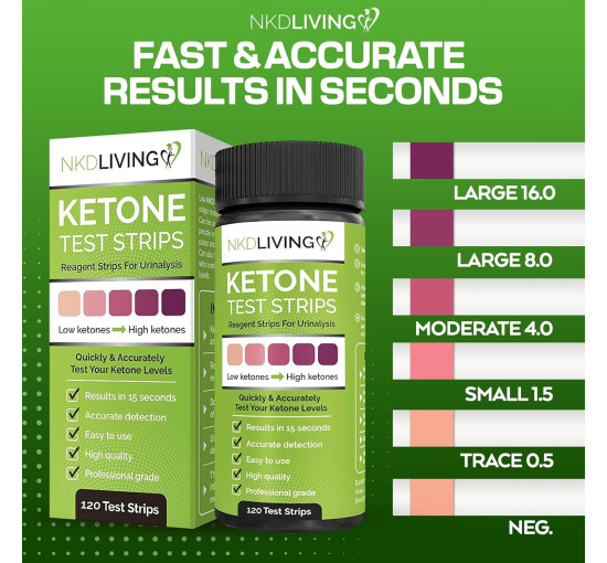 Тест-смужки NKD Living Ketone 120шт. (My-21169)