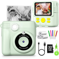 Цифрова камера Gofunly X6 з функцією миттєвого друку 1080P, зелена (my-21004)