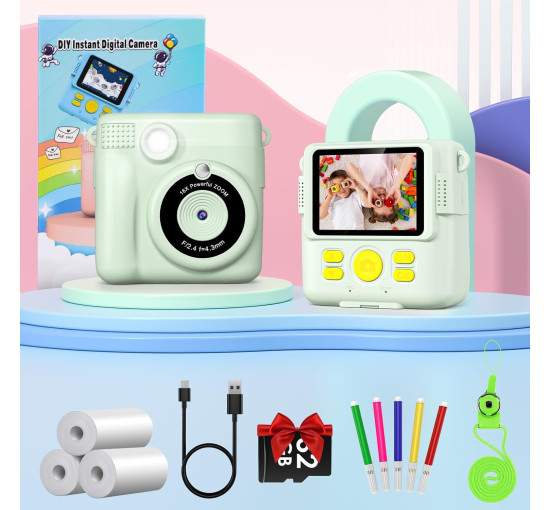 Цифрова камера Gofunly X6 з функцією миттєвого друку 1080P, зелена (my-21004)