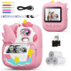 Цифровая камера мгновенной печати CAMCLID ET-6 с экраном 2,4 дюйма, розовый (my-21079)