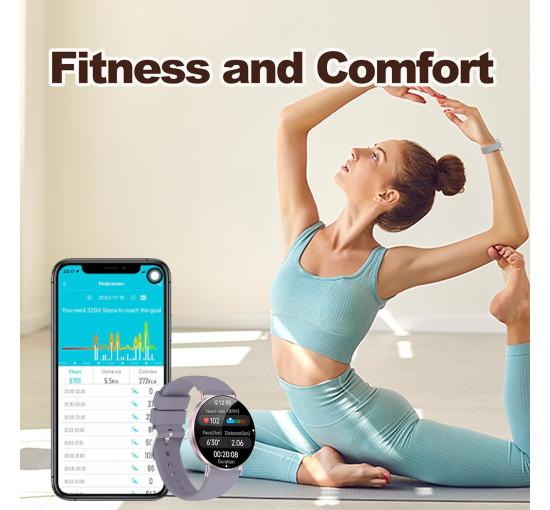 Ультратонкий смарт-годинник XRXT X21,32-дюймовий AMOLED-дисплей (my-21115)