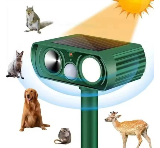 Ультразвуковий відлякувач тварин Bodasan HRS-308 на сонячній батареї, зелений (my-21088)