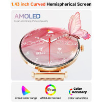 Розумний годинник Hwagol 1,43-дюймовий екран, золотий (my-21127)