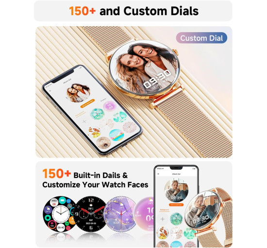 Умные часы Hwagol 1,43-дюймовый экран, золотой (my-21127)