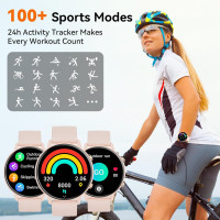 Розумний годинник Hwagol G25, фітнес-трекер з екраном 1,39 дюйма, рожевий (my-21104)