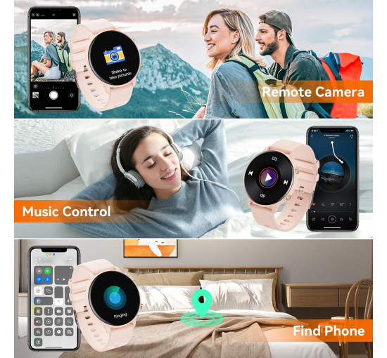 Умные часы Hwagol G25, фитнес-трекер с экраном 1,39 дюйма, розовый (my-21104)