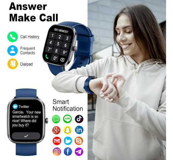 Розумний годинник Soudorv T70-2025 1,91-дюймовий HD-дисплей, синій (my-21105)