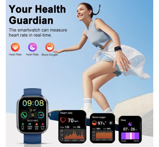 Розумний годинник Soudorv T70-2025 1,91-дюймовий HD-дисплей, синій (my-21105)