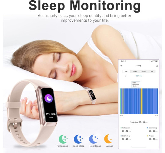 Умные часы Zeacool для подсчета калорий, с 1,10-дюймовым сенсорным AMOLED-экраном, розовый (my-21109)