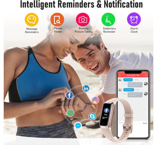 Умные часы Zeacool для подсчета калорий, с 1,10-дюймовым сенсорным AMOLED-экраном, розовый (my-21109)