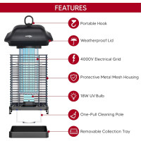 Знищувач комах Surezap 18 Вт, 4000 В, чорний (my-21170)