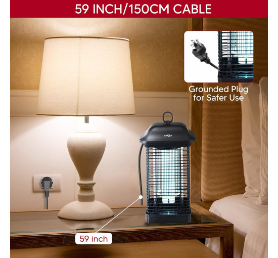 Знищувач комах Surezap 18 Вт, 4000 В, чорний (my-21170)