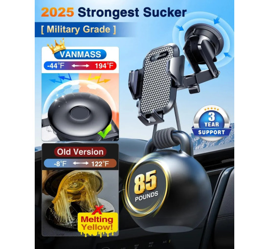 Універсальний автомобільний тримач для тефону VANMASS, чорний (my-21131)