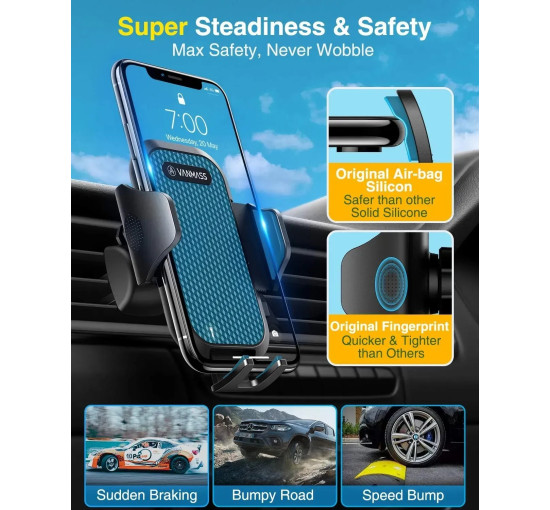 Універсальний автомобільний тримач для тефону VANMASS, чорний (my-21131)