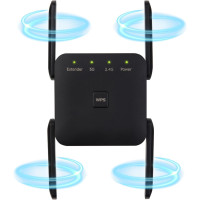 Підсилювач Wi-Fi Anluomafuy WD-1203U, ретранслятор, 1200 Мбіт/с, чорний (my-21120)