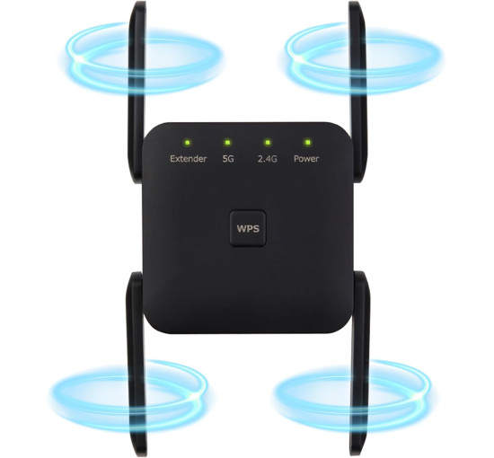 Підсилювач Wi-Fi Anluomafuy WD-1203U, ретранслятор, 1200 Мбіт/с, чорний (my-21120)