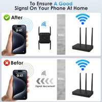 Підсилювач Wi-Fi Anluomafuy WD-1203U, ретранслятор, 1200 Мбіт/с, чорний (my-21120)