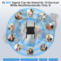 Підсилювач Wi-Fi Anluomafuy WD-1203U, ретранслятор, 1200 Мбіт/с, чорний (my-21120)