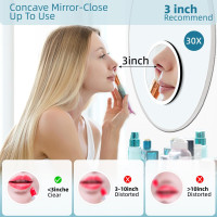 Увеличительное зеркало JJhxr 30x с подсветкой, черный (my-21108)