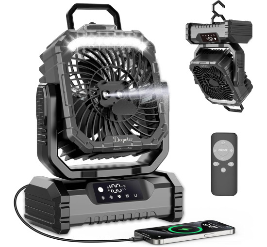 Вентилятор OUTACT F12 аккумуляторный, 20000 мА·ч, черный (my-21057)