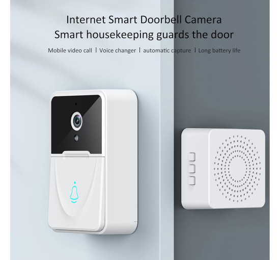 Видеозвонок Bewinner X3 WiFi со звуковым сигналом, белый (my-21163)