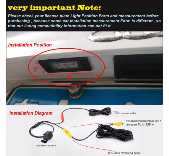 Водонепроницаемая камера заднего вида Navinio NV8099-NEW-FBA с ночным видением и углом обзора 170° (my-21158)