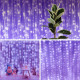 Водонепроницаемый светильник-гирлянда Lezonic для штор, 3 м × 3 м, 300 светодиодов, фиолетовый (my-21151)