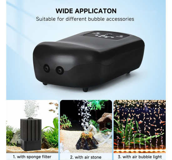 Воздушный насос AQQA AQ098 для аквариума, черный (my-21050)