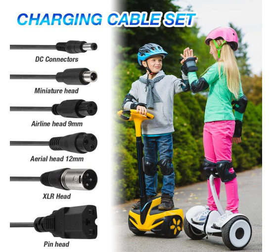 Зарядний пристрій AVCXEC szYB-100W-42V2A для літій-іонних акумуляторів 42 В 2 А, чорний (my-21126)