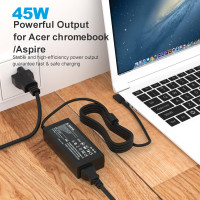 Зарядное устройство Quekawi DL45190237 для ноутбука мощностью 45 Вт, совместимое с Acer, черный (my-21125)