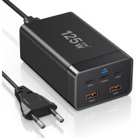 Быстрое зарядное устройство Sccvee USB-C мощностью 125 Вт поддержка PD/USB-A (6019)