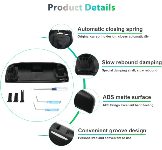 Чохол для сонцезахисних окулярів GAFAT для автомобілів VW Golf 8 ID.3 ID.4 (6090)