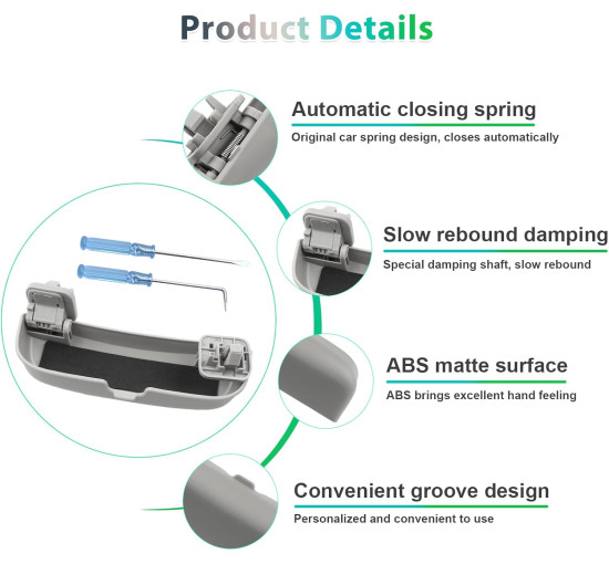 Чохол для сонцезахисних окулярів GAFAT сумісний із Opel Corsa F Astra L Grandland сірий (6094)