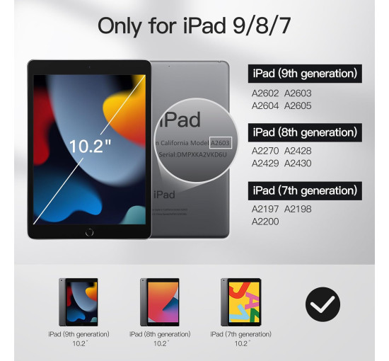 Чохол JETech для iPad 10,2 дюйма білий (6037)