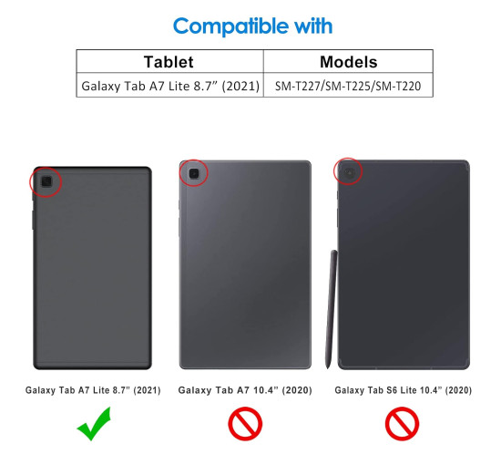 Чохол JETech Samsung Galaxy Tab A7 Lite 8.7 дюйма 2021 червоний (6043)