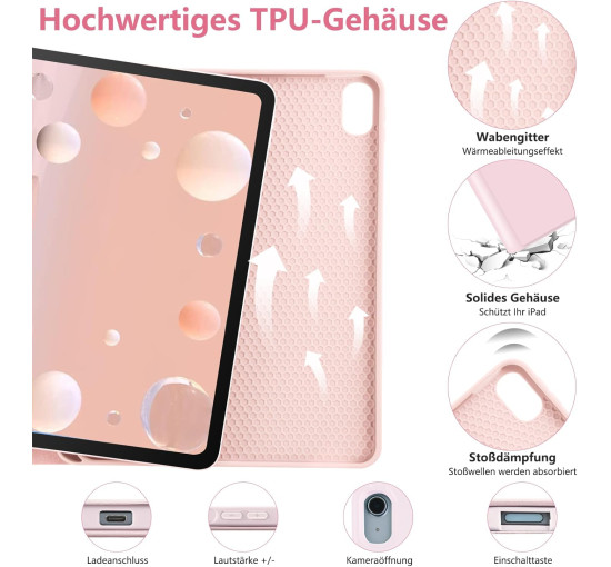 Чохол-клавіатура HOTLIFE для iPad Air 11 світло-рожевий (6023)