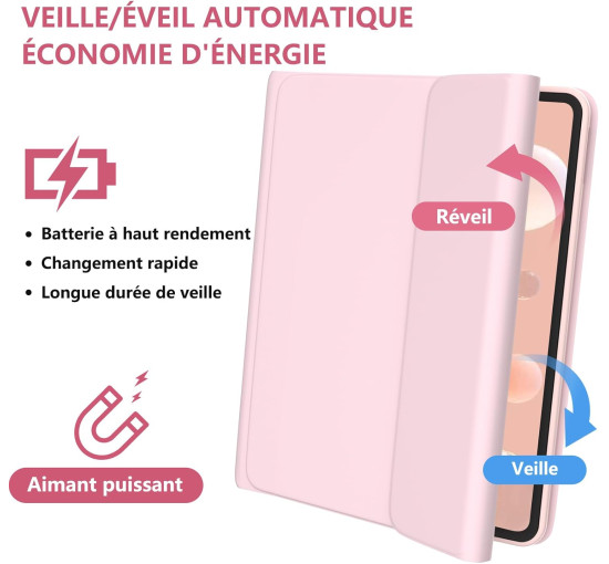 Чохол-клавіатура HOTLIFE для iPad Air 11 світло-рожевий (6023)