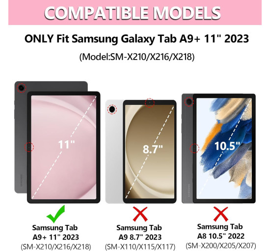 Чохол MMK для Galaxy Tab A9 Plus з клавіатурою рожевий (6025)