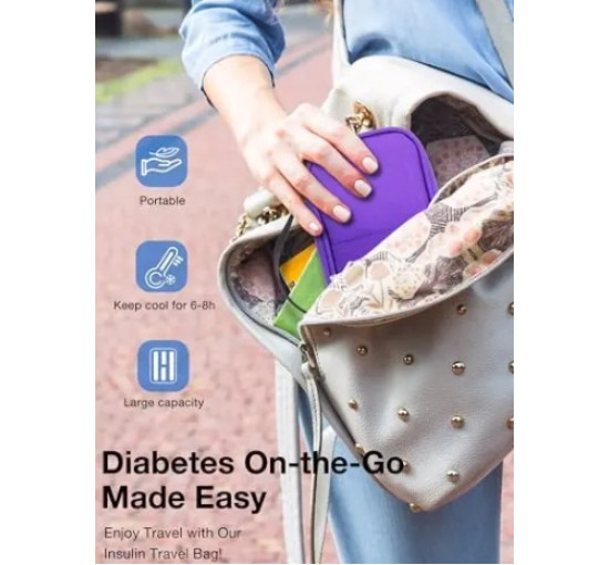 Дорожная термосумка для инсулина Leng Ke феолетовая (6006)