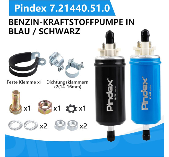 Електричний паливний насос Pindex 12В синій (6033)