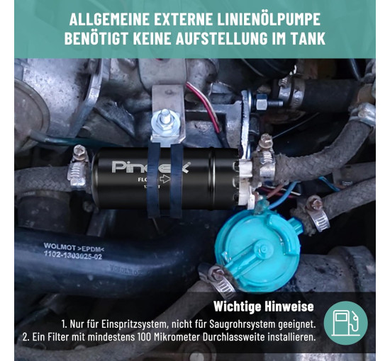 Электрический топливный насос высокого давления Pindex 12В черный (6038)