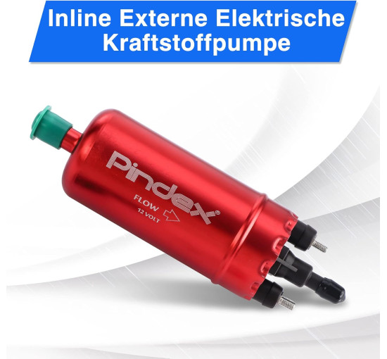 Електричний паливний насос високого тиску Pindex 12В червоний (6035)