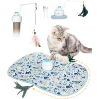 Интерактивная игрушка для кошек HAPPY HACHI 3 в 1 с перьями (6024)