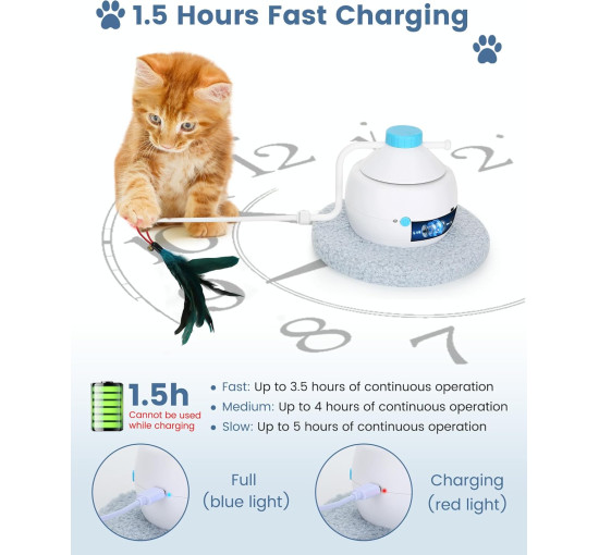 Інтерактивна іграшка для кішок HAPPY HACHI 3 в 1 з пір'ям (6024)