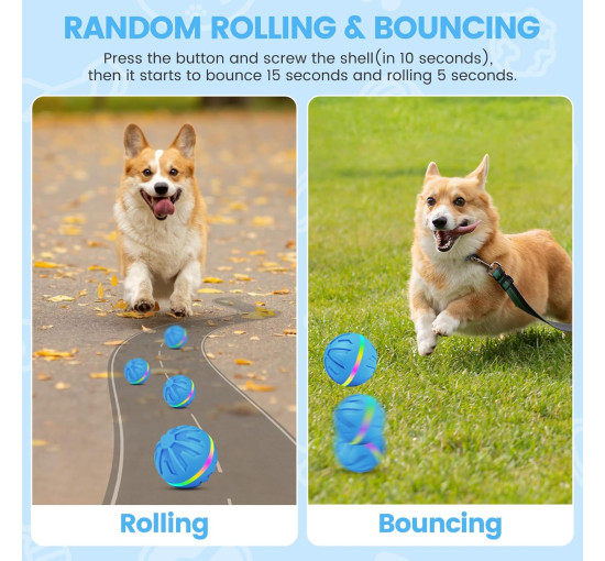 Інтерактивні іграшки-м'ячі для собак HAPPY HACHI з LED-підсвічуванням (6021)