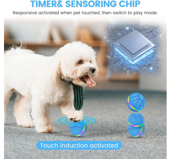 Інтерактивні іграшки-м'ячі для собак HAPPY HACHI з LED-підсвічуванням (6021)